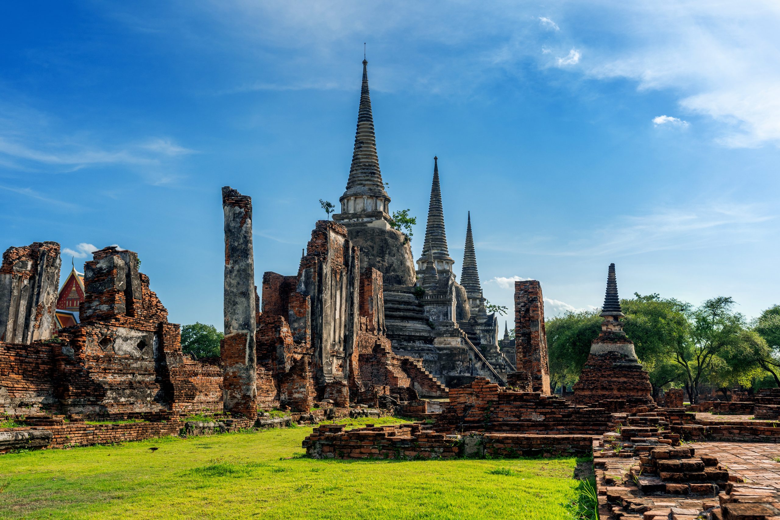 Wat Phra Si Sanphet temple in Ayutthaya Historical Park, Ayutthaya Province, Thailand. UNESCO world heritage.